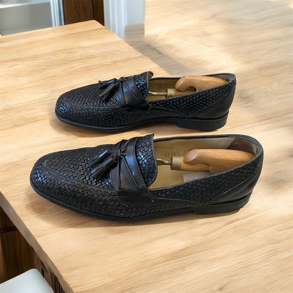Mezlan black leather upper loafer shoes men’s size 10.5M main image 7